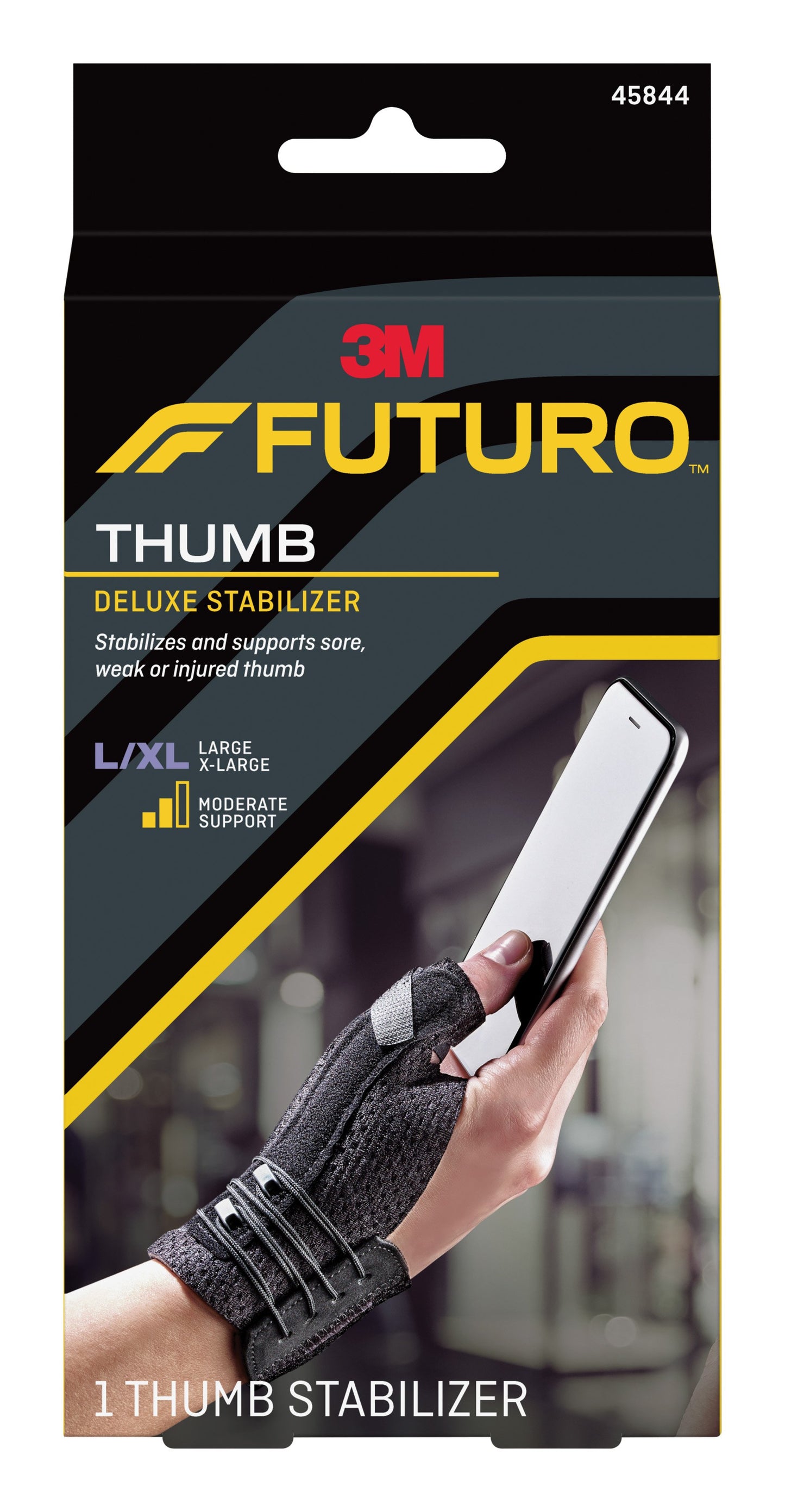 3M™ Futuro™ Deluxe Thumb Stabilizer Adult Large / X-Large Lacing System Left or Right Hand Black (1124573_EA)