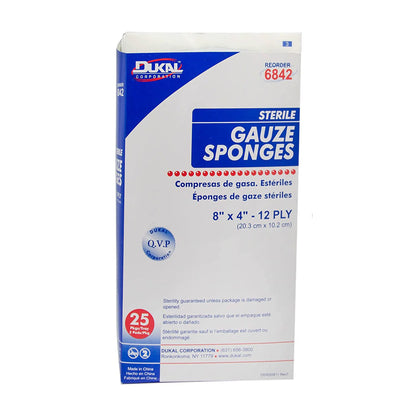 Dukal™ Gauze Sponge 4 X 8 Inch 12-Ply Sterile 2 per Pack (1029665_CS)