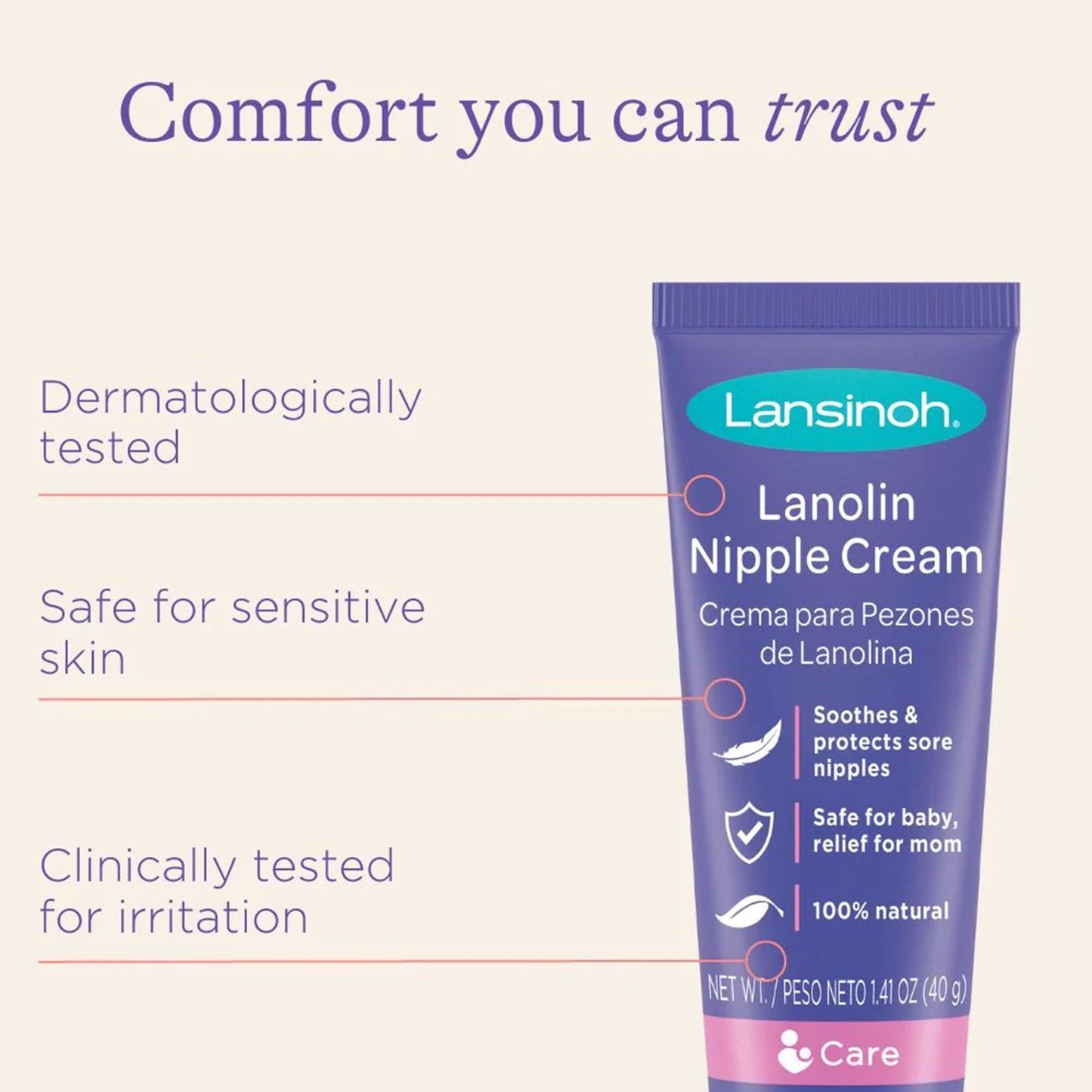 Lansinoh® HPA® Nipple Cream 1.41 oz. Tube Unscented Cream (832842_EA)