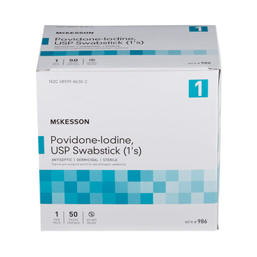 McKesson Impregnated Swabstick 10% Strength Povidone-Iodine Individual Packet Sterile (854752_PK)