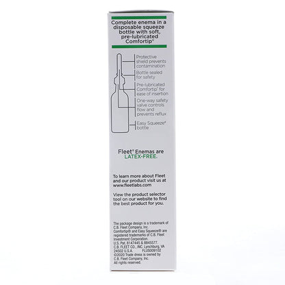 Fleet® Enema 4.5 oz. 19 Gram - 7 Gram Strength Monobasic Sodium Phosphate / Dibasic Sodium Phosphate (830838_BX)