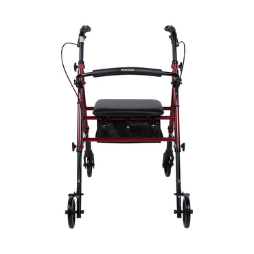 McKesson 4 Wheel Rollator Red Adjustable Height / Folding Aluminum Frame (1095248_EA)