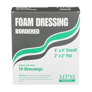 MPM Foam Dressing 4 X 4 Inch With Border Waterproof Backing Adhesive Square Sterile (1170488_EA)