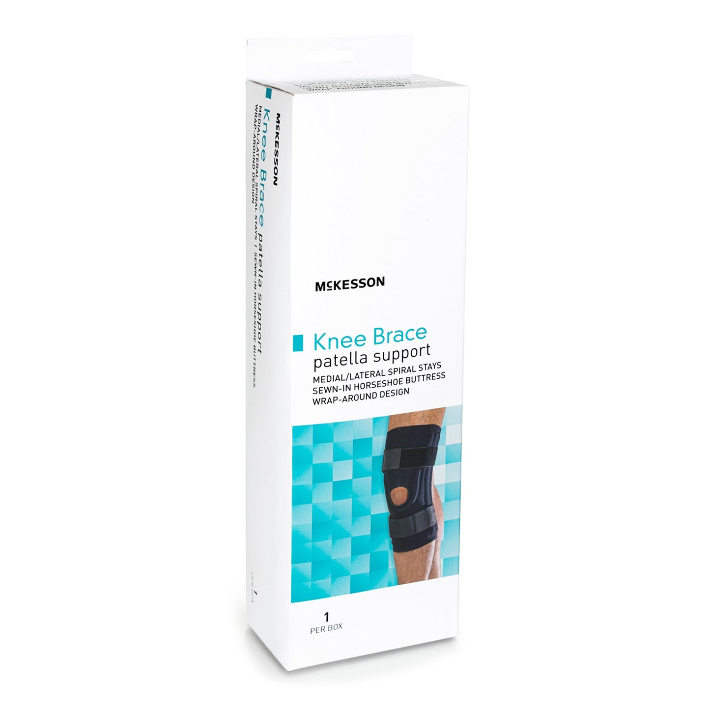 McKesson Knee Brace Medium Pull-On / D-Ring / Hook and Loop Strap 18 to 20-1/2 Inch Circumference Left or Right Knee (1159107_EA)