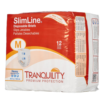 Tranquility® Slimline® Unisex Adult Incontinence Brief Medium Disposable Heavy Absorbency (238454_CS)
