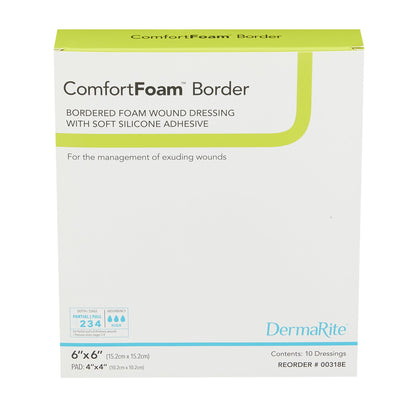 ComfortFoam™ Foam Dressing 4 X 4 Inch Without Border Film Backing Silicone Face Square Sterile (835615_EA)