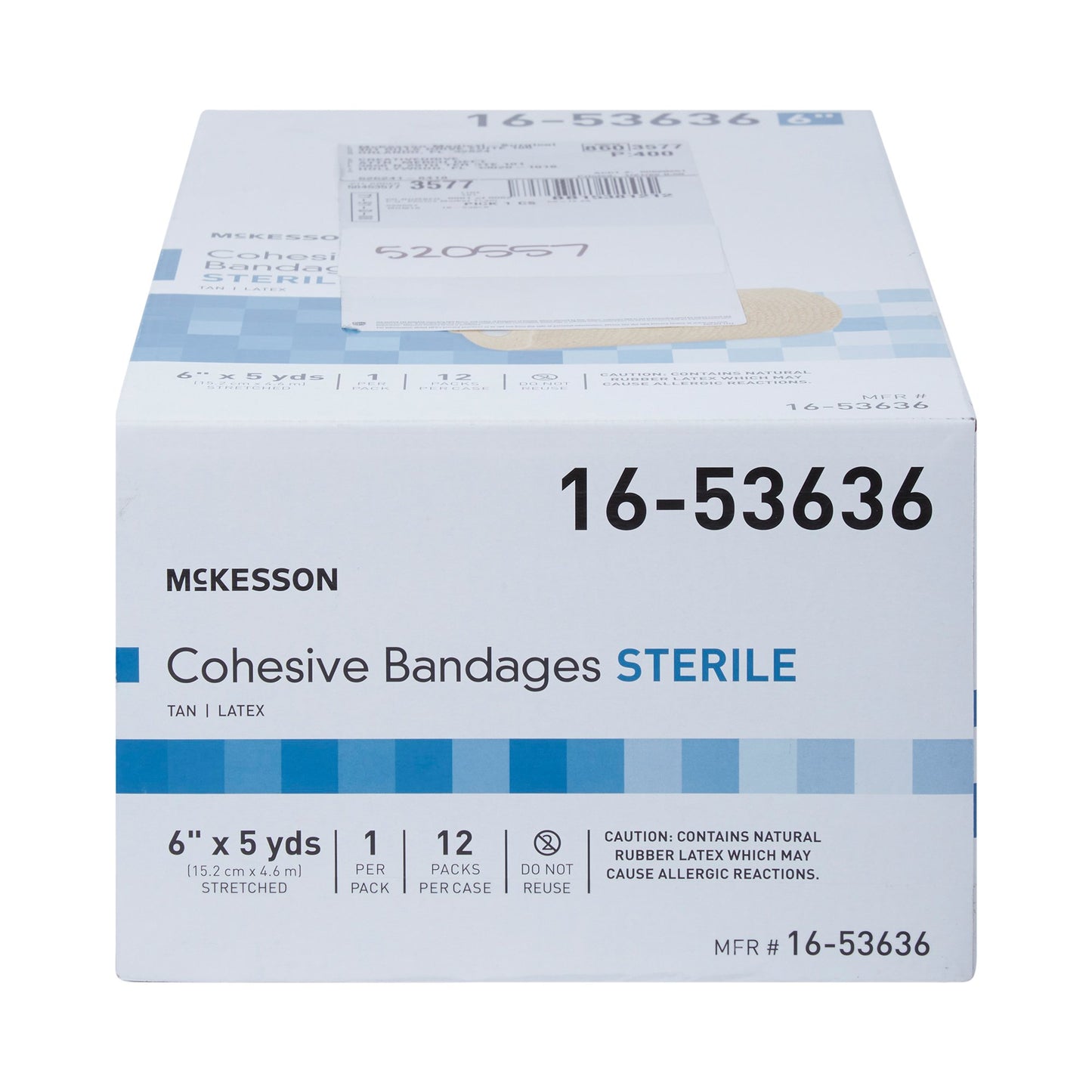 McKesson Cohesive Bandage 6 Inch X 5 Yard Self-Adherent Closure Tan Sterile Standard Compression (520557_CS)