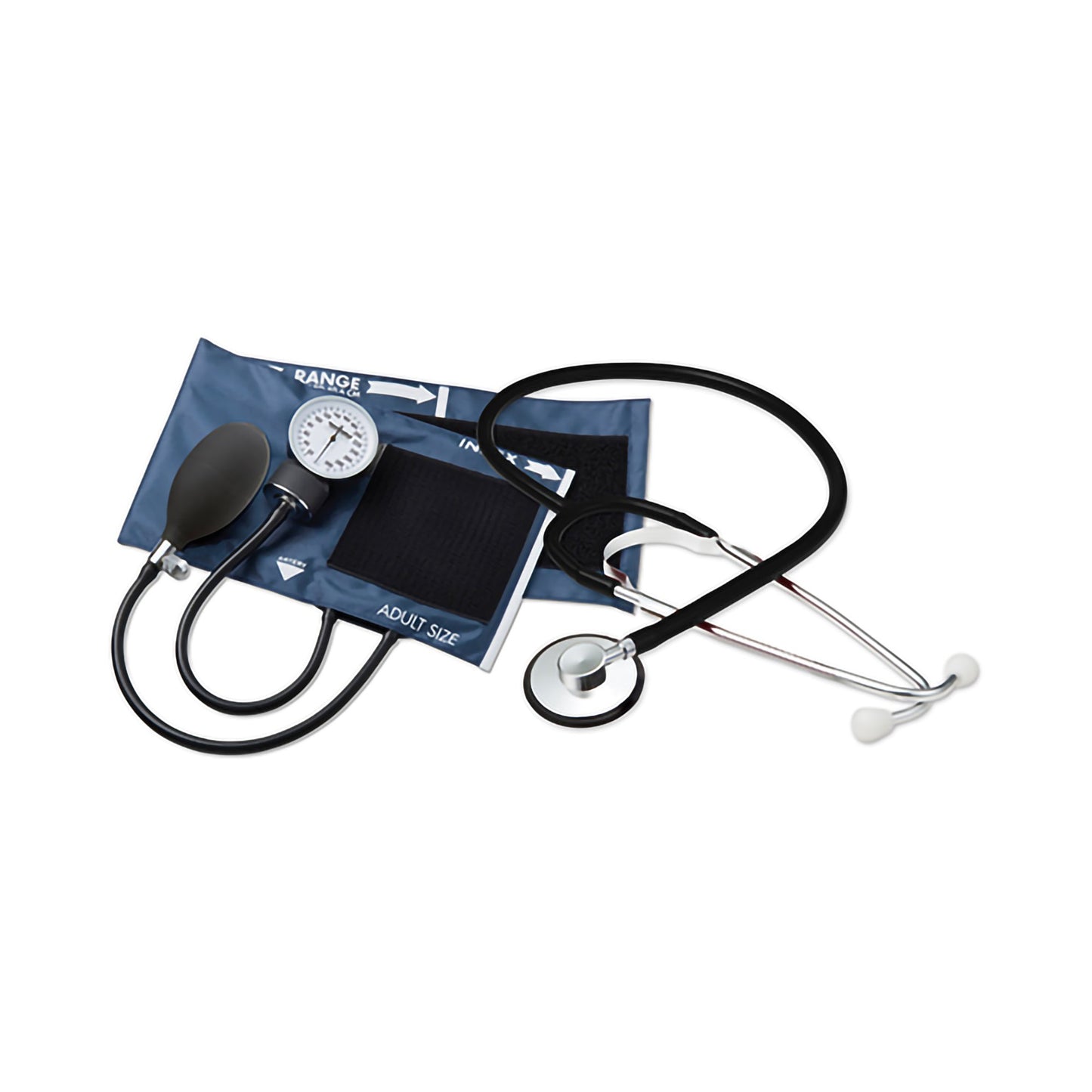 McKesson Brand Reusable Aneroid / Stethoscope Set 23 to 33 cm Adult Cuff Single Head General Exam Stethoscope Pocket Aneroid (1067632_CS)