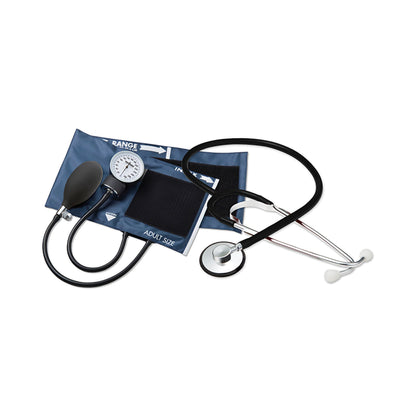 McKesson Brand Reusable Aneroid / Stethoscope Set 23 to 33 cm Adult Cuff Single Head General Exam Stethoscope Pocket Aneroid (1067632_CS)