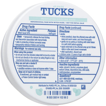Tucks® Hemorrhoid Relief Pad 40 per Box (1161031_BX)