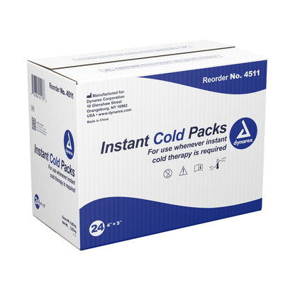 Dynarex® Instant Cold Pack General Purpose One Size Fits Most 4 X 5 Inch Plastic / Calcium Ammonium Nitrate / Water Disposable (876698_CS)