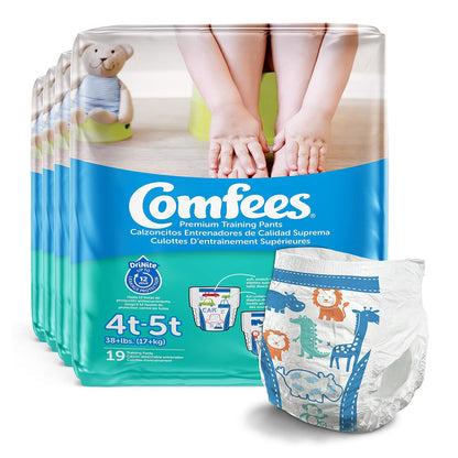 Comfees® Male Toddler Training Pants Pull On with Tear Away Seams Size 4T to 5T Disposable Moderate Absorbency (907039_BG)