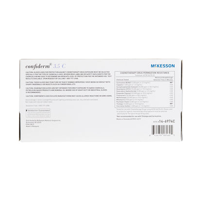 McKesson Confiderm® 3.5C Exam Glove Small NonSterile Nitrile Standard Cuff Length Textured Fingertips Blue Chemo Tested (765874_BX)