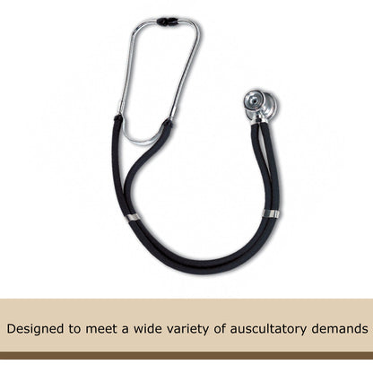 W.A. Baum Sprague Stethoscope Black 2-Tube 30 Inch Tube Double Sided Chestpiece (709505_EA)