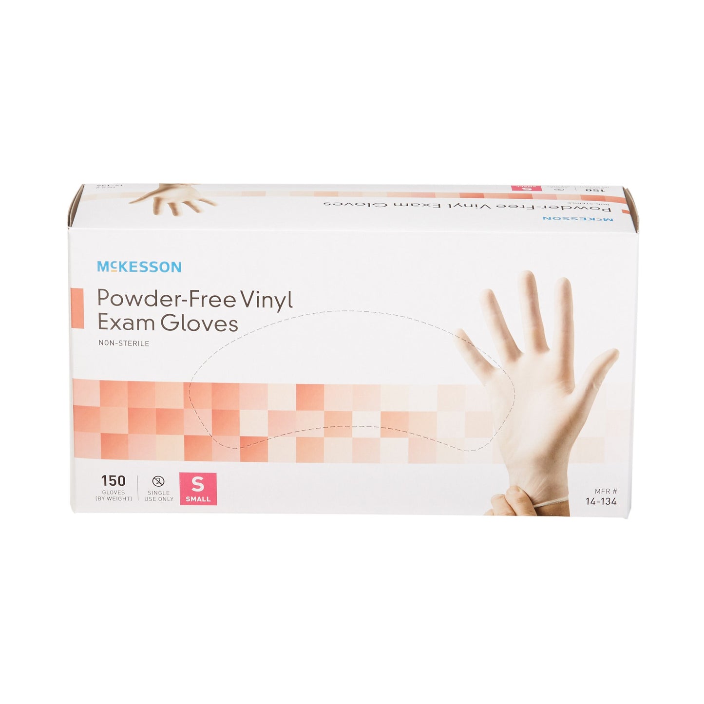 McKesson Exam Glove Small NonSterile Vinyl Standard Cuff Length Smooth Clear Not Rated (832681_CS)