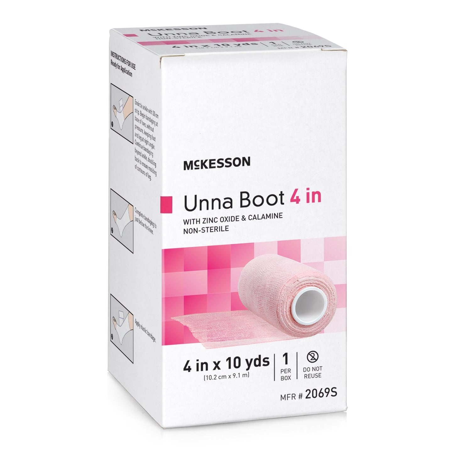 McKesson Unna Boot Zinc Oxide / Calamine 4 Inch X 10 Yard (1220881_EA)