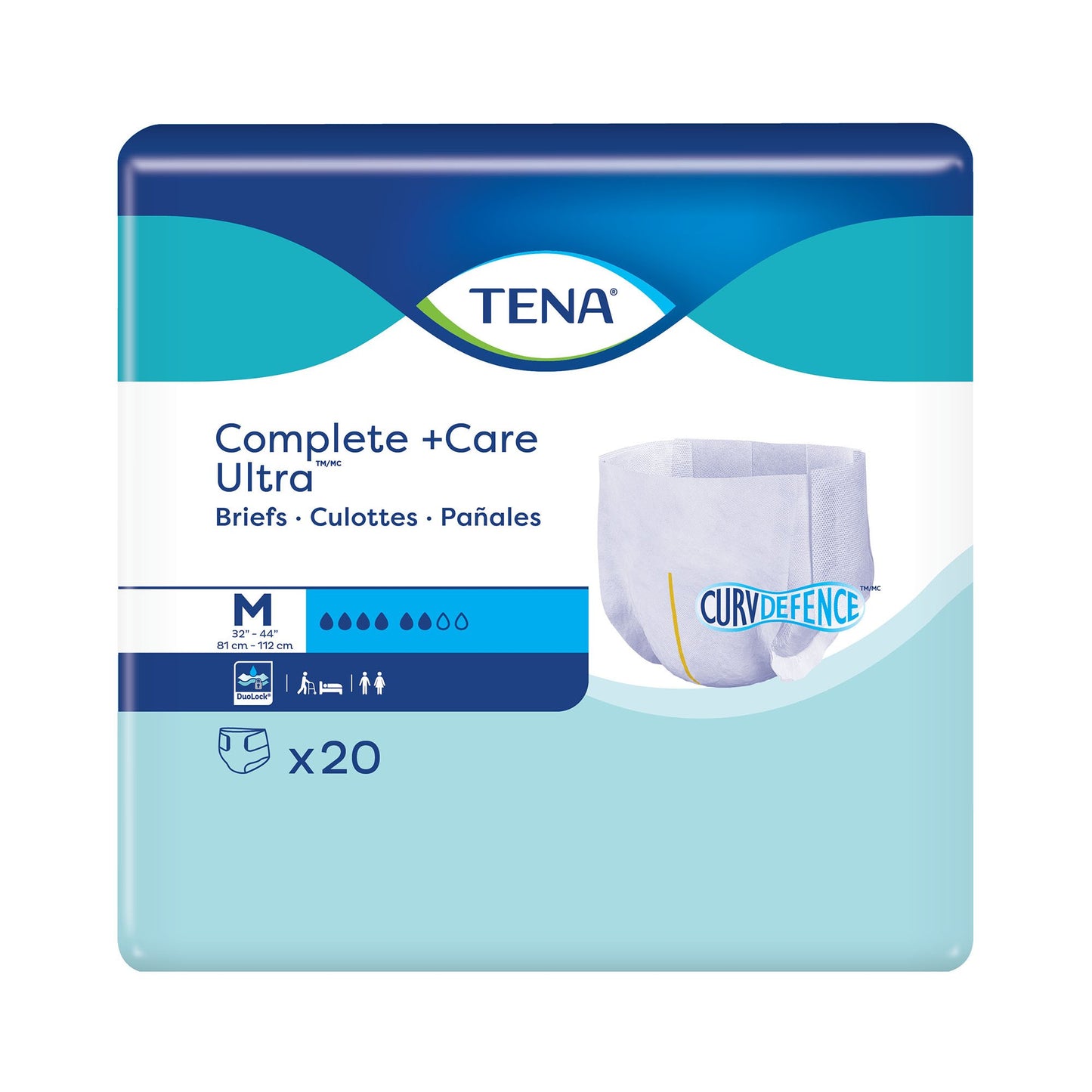 TENA Complete + Care Ultra™ Unisex Adult Incontinence Brief Medium Disposable Moderate Absorbency (1243824_CS)