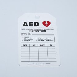 Accuform Equipment Tag AED Inspection Status White 3-1/4 X 5-3/4 Inch Card Stock 5 per Pack (1066757_EA)
