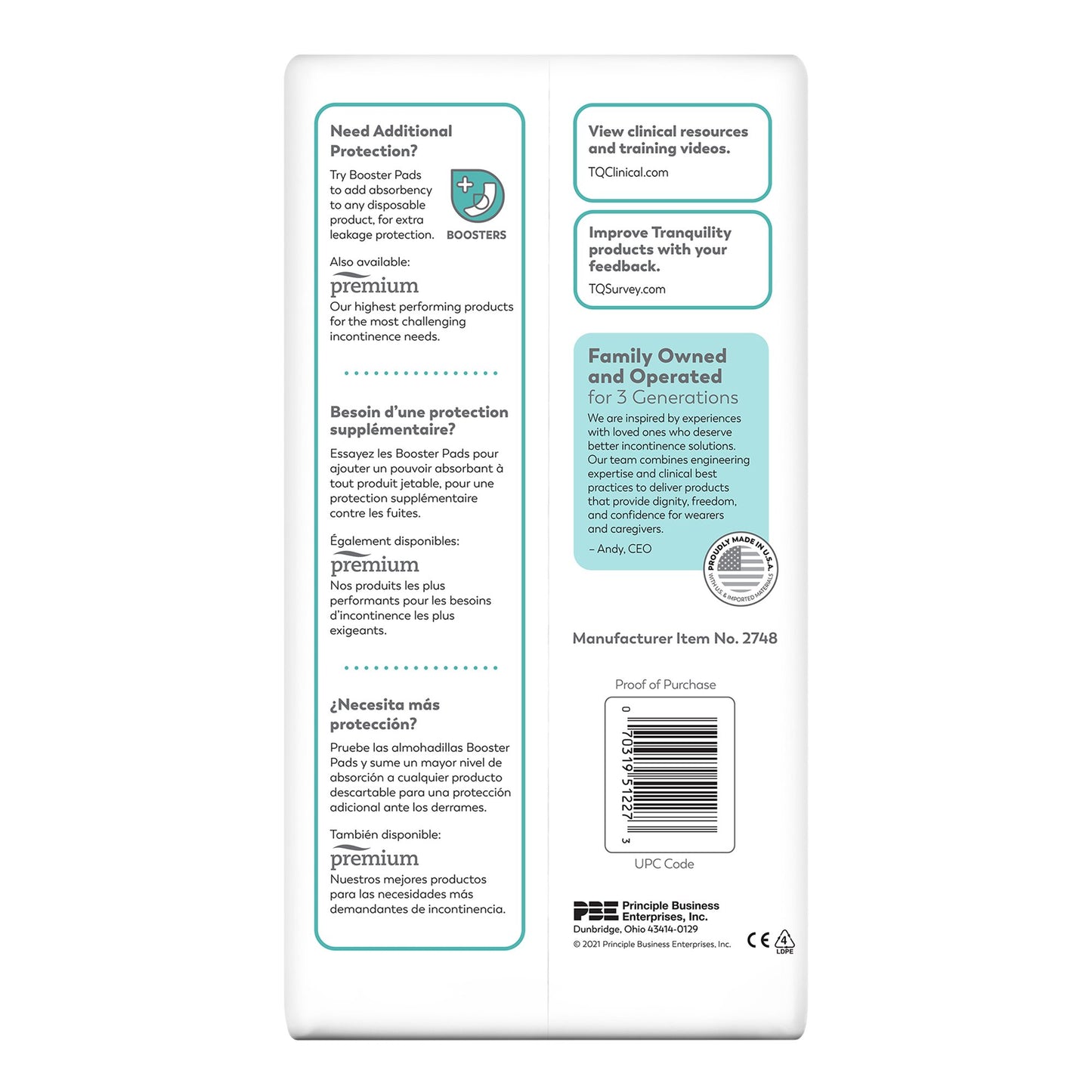 Tranquility® Essential Unisex Incontinence Brief 2X-Large Disposable Heavy Absorbency (1188957_CS)