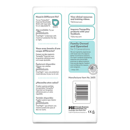 Tranquility® Essential Unisex Adult Absorbent Underwear Pull On with Tear Away Seams Medium Disposable Heavy Absorbency (418716_BG)