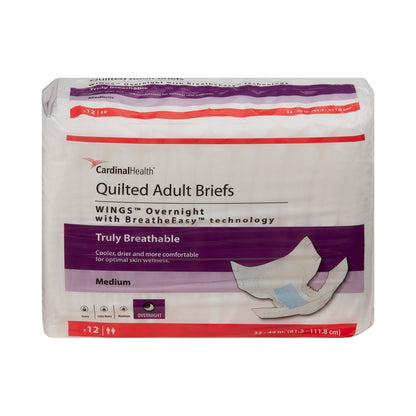 Wings™ Overnight Quilted Unisex Adult Incontinence Brief Medium Disposable Heavy Absorbency (662535_BG)
