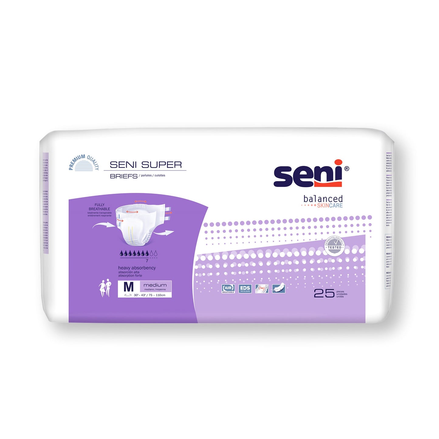 Seni® Super Unisex Adult Incontinence Brief Medium Disposable Heavy Absorbency (1163846_PK)