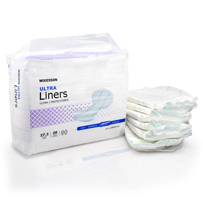 McKesson Ultra Incontinence Liner 27-1/5 Inch Length Heavy Absorbency Polymer Core One Size Fits Most (1187898_CS)