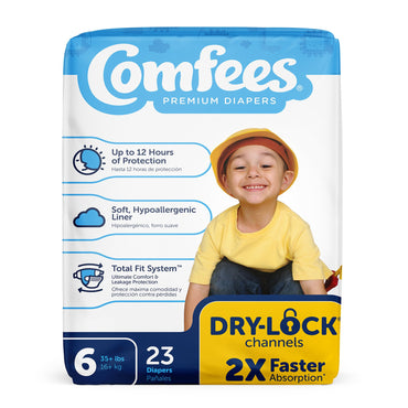 Comfees® Unisex Baby Diaper Size 6 Disposable Moderate Absorbency (907035_CS)
