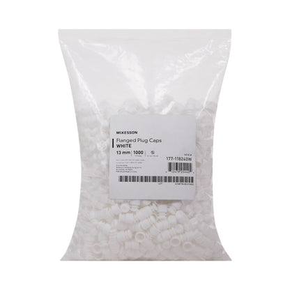 McKesson Tube Closure Polyethylene Flanged Plug Cap White 13 mm For Use with 13 mm Blood Drawing Tubes, Glass Test Tubes, Plastic Culture Tubes NonSterile (1175284_BG)