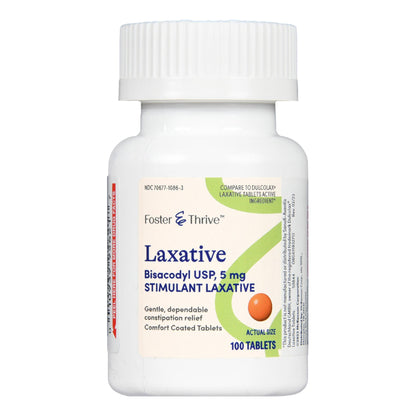 Foster & Thrive™ Laxative Tablet 100 per Bottle 5 mg Strength Bisacodyl USP (1235092_BT)