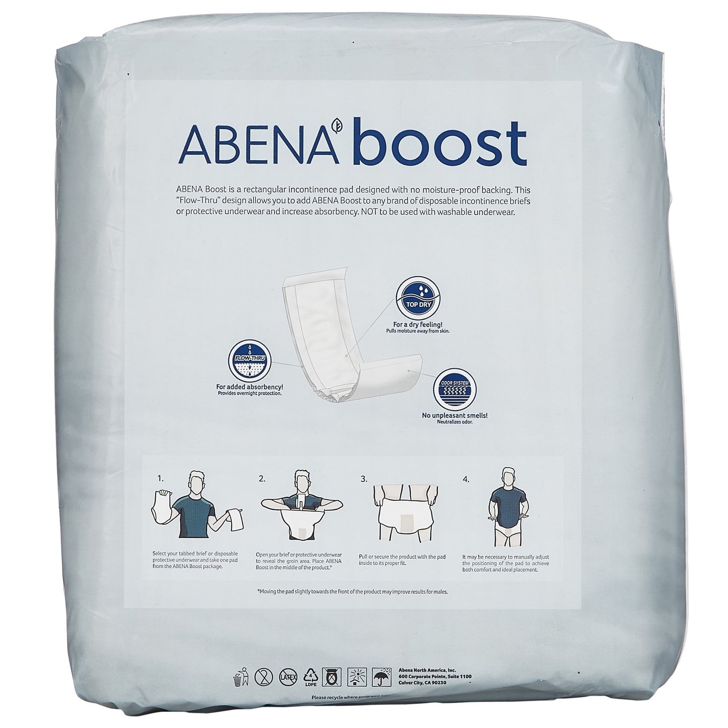 Abena™ Boost Booster Pad 6-1/4 X 24 Inch Moderate Absorbency Fluff / Polymer Core One Size Fits Most (1043530_BG)