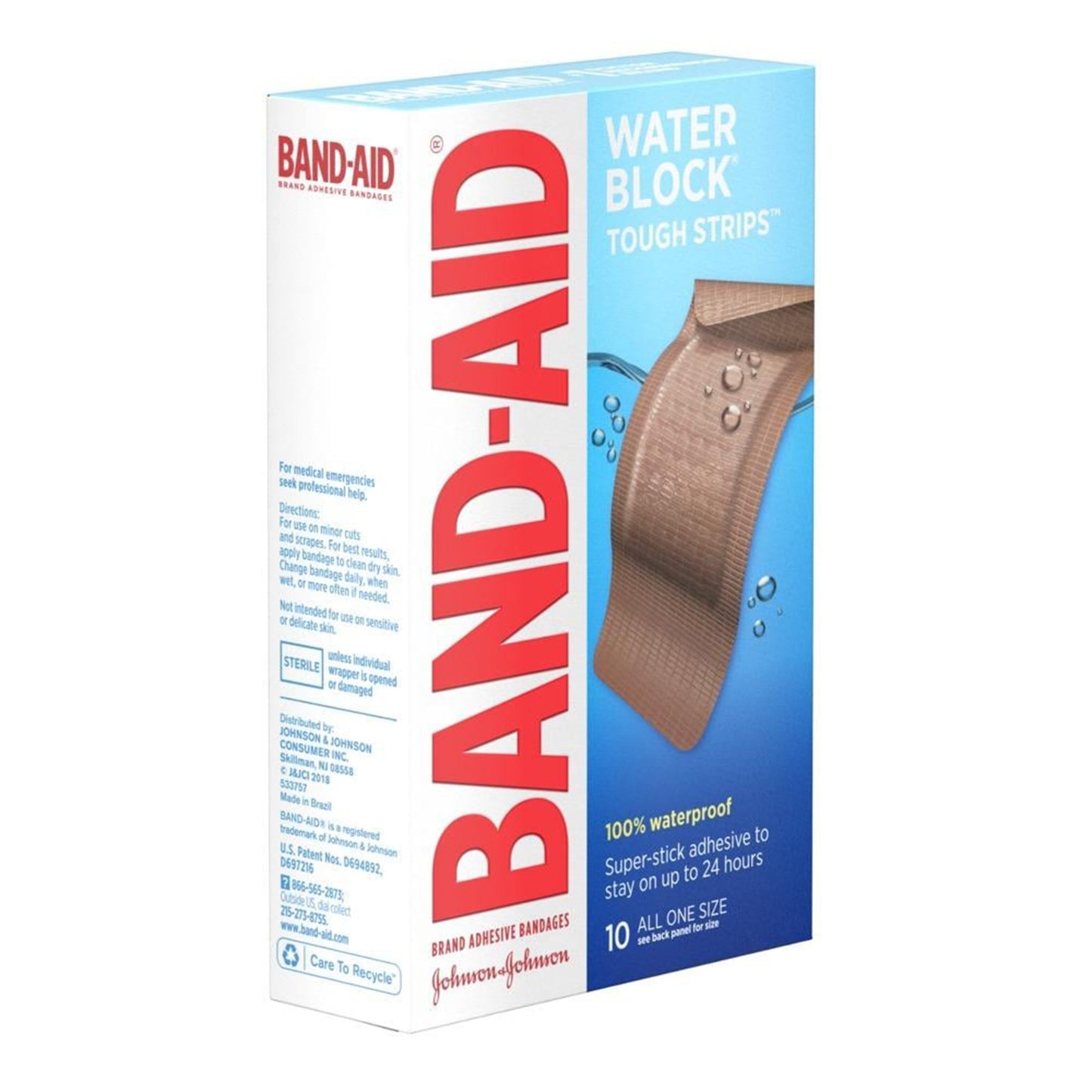 Band-Aid® Water Block® Tough Strips™ XL Adhesive Strip 1-3/4 X 4 Inch Plastic Rectangle Tan Sterile (1228803_BX)