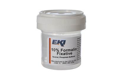 EK Industries Inc Prefilled Formalin Container 10 mL Fill in 20 mL (0.67 oz.) Screw Cap Warning Label / Patient Information NonSterile (874171_CS)