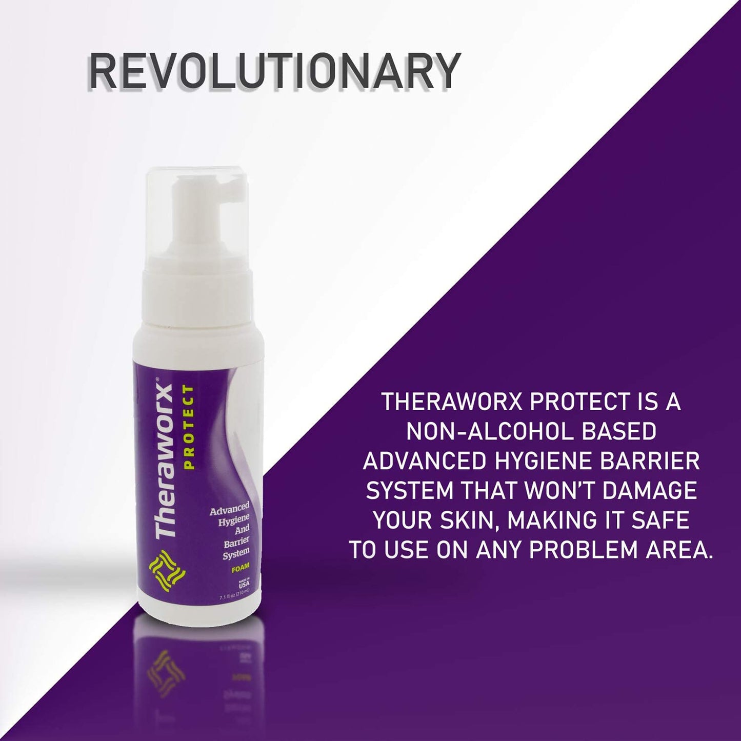Theraworx® Protect Advanced Hygiene and Barrier System Rinse-Free Skin Cleanser with Silver Foaming 7.1 oz. Pump Bottle Lavender Scent (798262_EA)