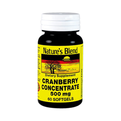 Nature's Blend Herbal Supplement Cranberry Concentrate 500 mg Strength Softgel 60 per Bottle Cranberry Flavor (958782_BT)