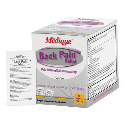 Medique® Back Pain Relief 580 mg Strength Magnesium Salicylate Tetrahydrate Caplet 80 Per Box (1221377_BX)