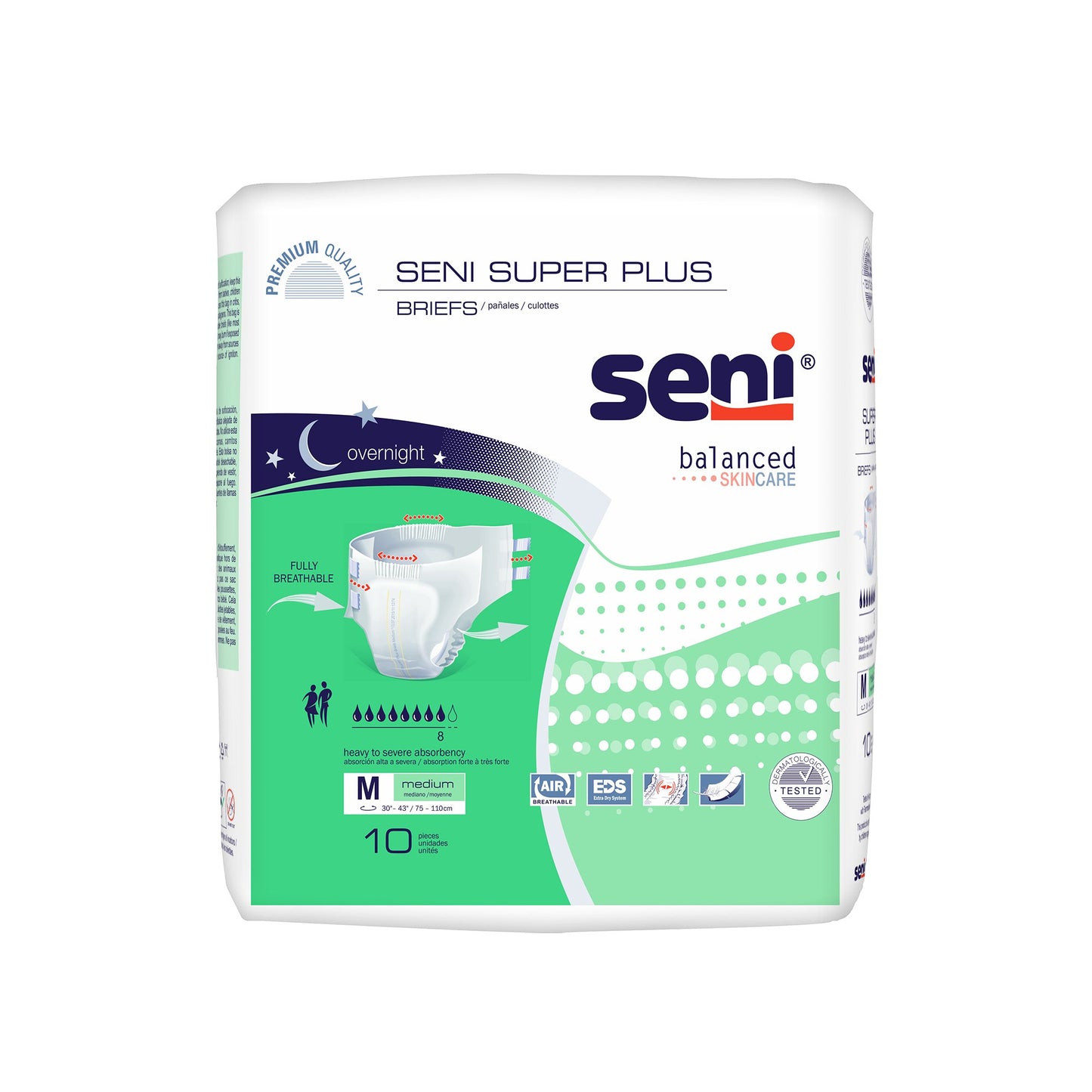 Seni® Super Plus Unisex Adult Incontinence Brief Medium Disposable Heavy Absorbency (1163825_PK)