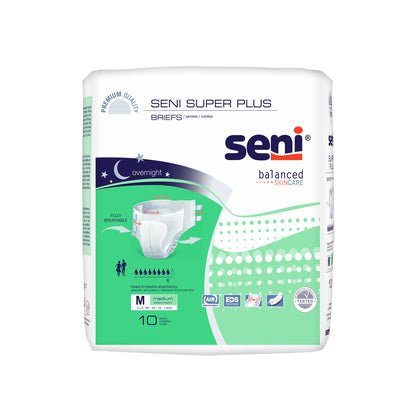 Seni® Super Plus Unisex Adult Incontinence Brief Medium Disposable Heavy Absorbency (1163825_PK)