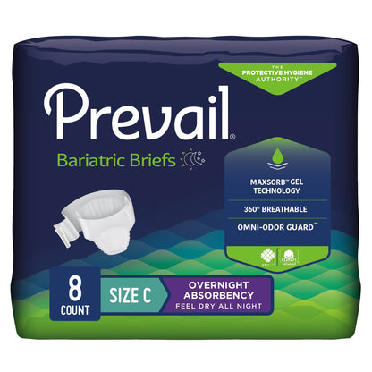 Prevail® Bariatric Unisex Adult Incontinence Brief Bariatric Size C Disposable Heavy Absorbency (1194077_CS)