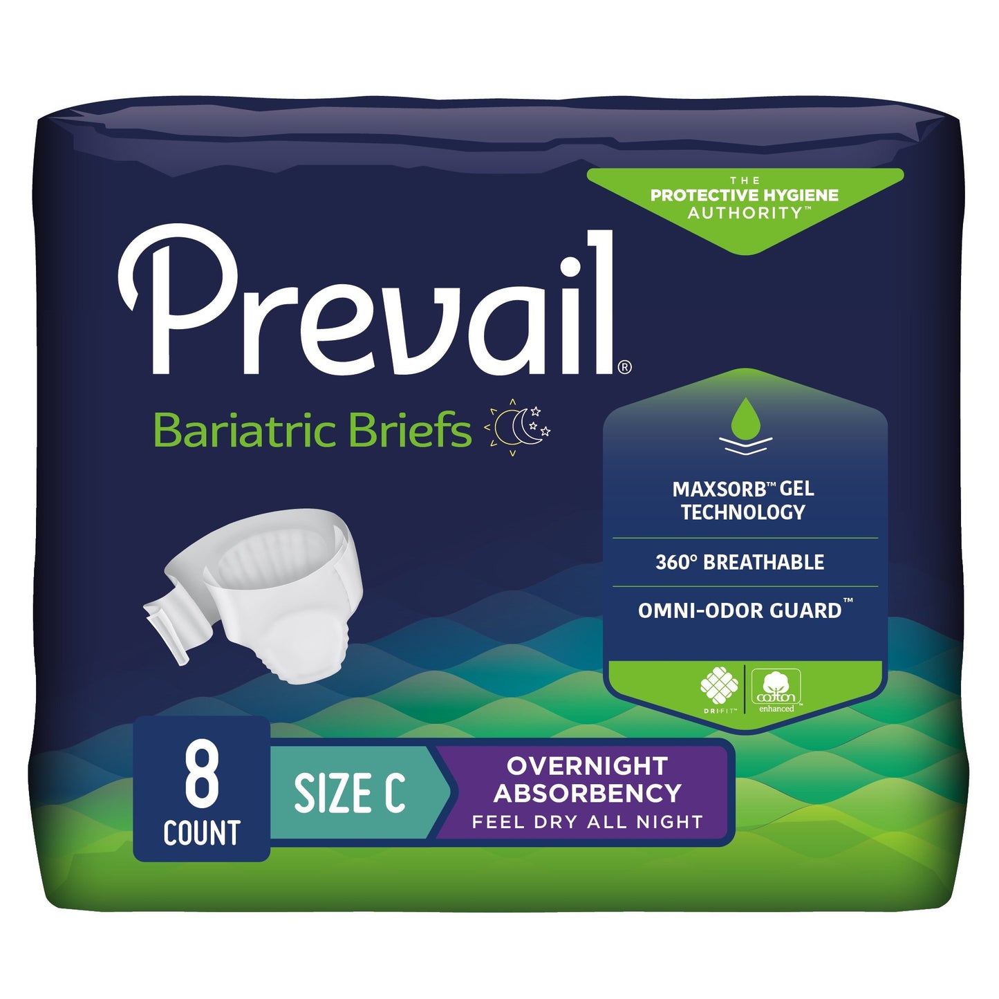 Prevail® Bariatric Unisex Adult Incontinence Brief Bariatric Size C Disposable Heavy Absorbency (1194077_BG)