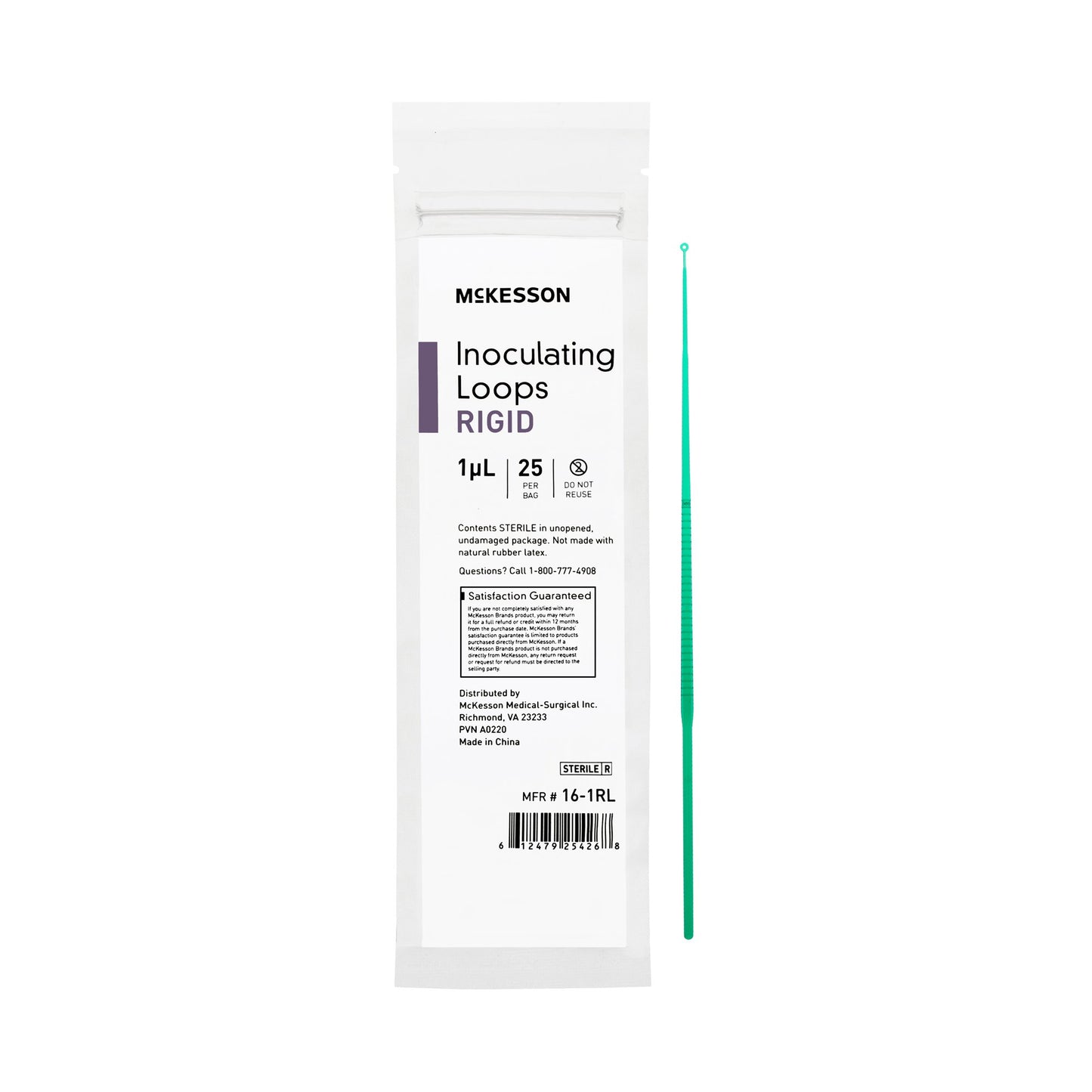 McKesson Inoculating Loop 1 µL Polystyrene Integrated Handle Sterile (1175307_BG)