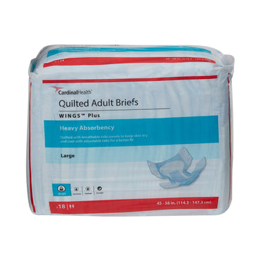 Wings™ Plus Quilted Unisex Adult Incontinence Brief Large Disposable Heavy Absorbency (864858_CS)