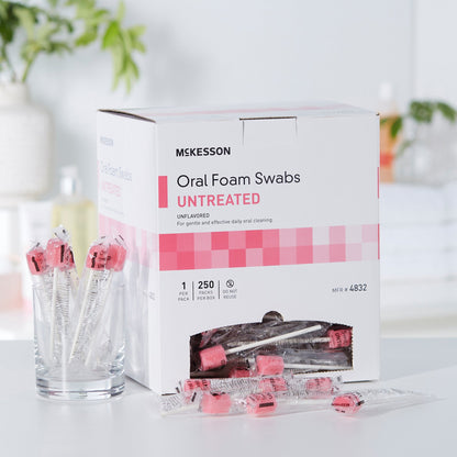 McKesson Oral Swab Untreated Foam Tip 1 per Pack (864650_EA)