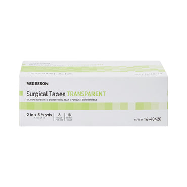 McKesson Medical Tape Transparent 2 Inch X 5-1/2 Yard Plastic / Silicone NonSterile (1073807_BX)