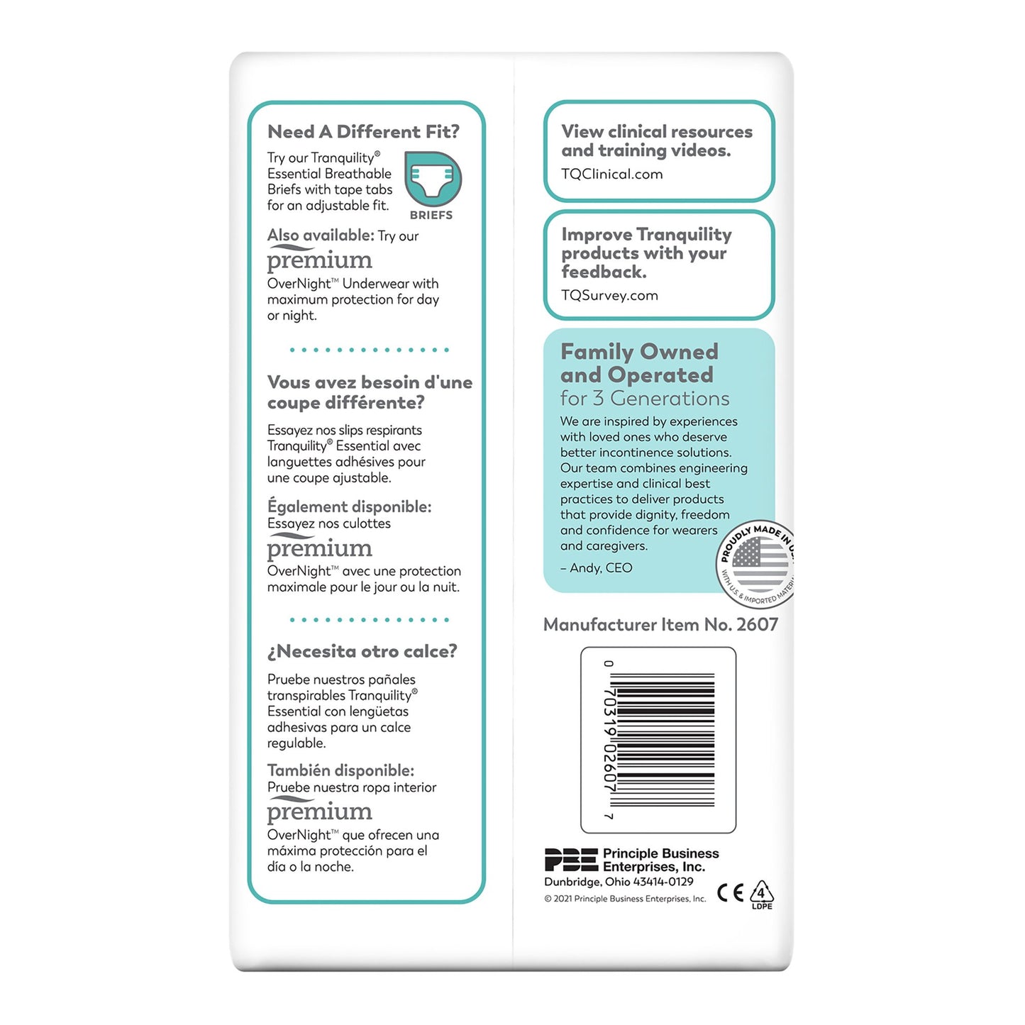 Tranquility® Essential Unisex Adult Absorbent Underwear Pull On with Tear Away Seams X-Large Disposable Heavy Absorbency (455913_BG)