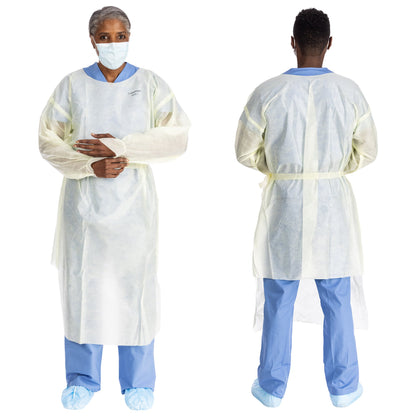 Halyard Basics Protective Procedure Gown Large Yellow NonSterile AAMI Level 2 Disposable (1204460_CS)