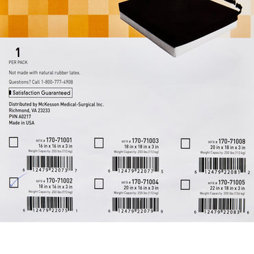 McKesson Seat Cushion 18 W X 16 L X 3 D Inch Polyurethane (1065552_EA)