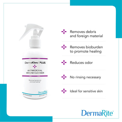 DermaKlenz™ Plus Wound Cleanser 8 oz. Spray Bottle NonSterile Antimicrobial (1256077_CS)
