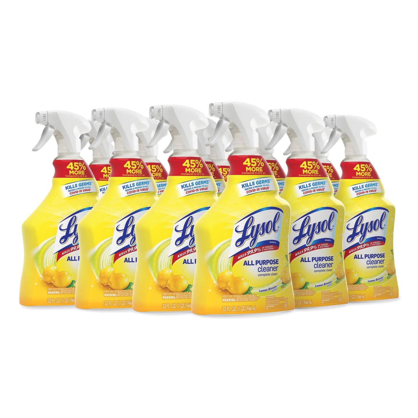Lysol® All Purpose Surface Disinfectant Cleaner Trigger Spray Liquid 32 oz. Bottle Lemon Breeze Scent NonSterile (680982_CS)