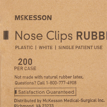 McKesson Nose Clip Rubber, Disposable, White Plastic For Spirometry (1091611_CS)